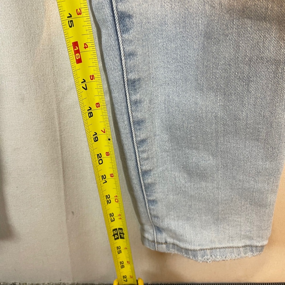 Good American High Rise Skinny Jeans Light Wash Raw Hem Size 6 28 B74 - Picture 7 of 8